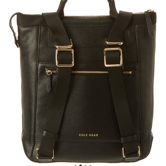 Black Leather Men's/ women’s Cole HAAN backpack